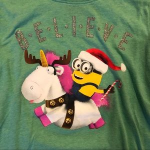 •Believe• Minion, Unicorn Holiday T-shirt